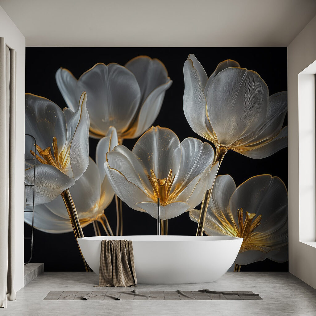 Group of glass flowers