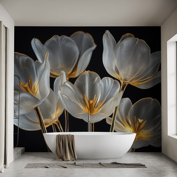 Group of glass flowers Group of glass flowers