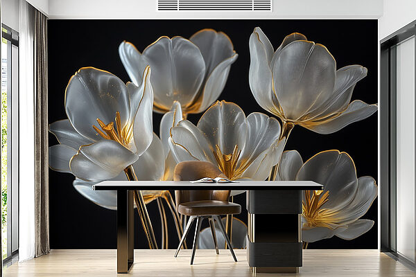 Group of glass flowers Group of glass flowers