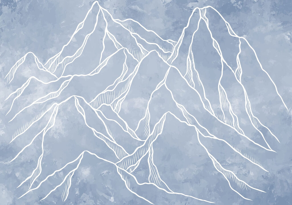 Drawing of a mountain range Drawing of a mountain range