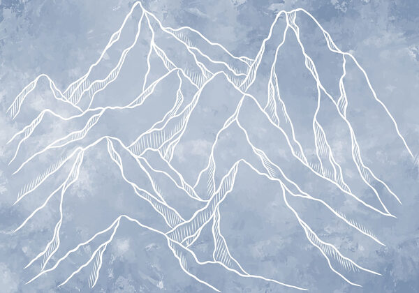 Drawing of a mountain range Drawing of a mountain range