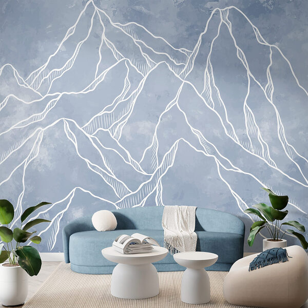 Drawing of a mountain range Drawing of a mountain range