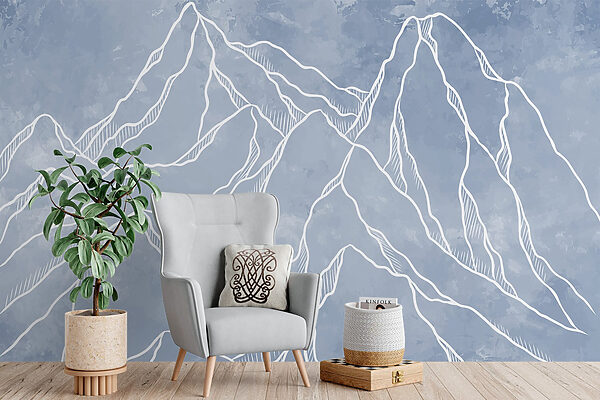 Drawing of a mountain range Drawing of a mountain range