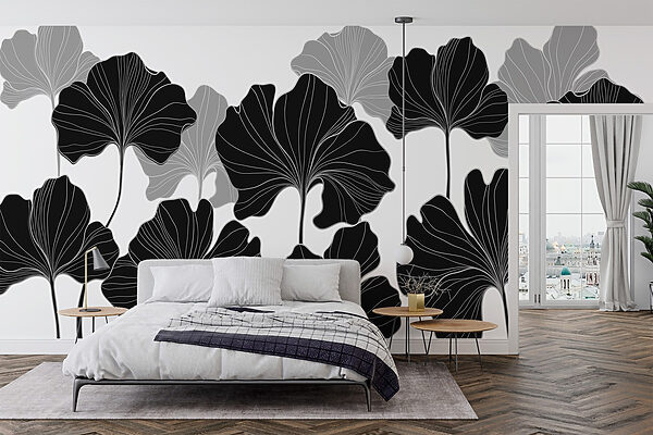 Black and white floral design Black and white floral design