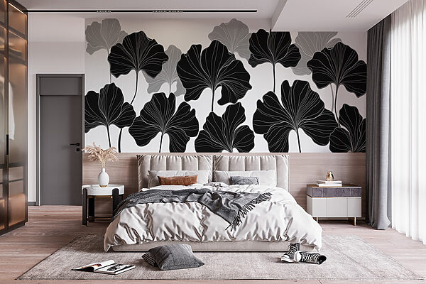 Black and white floral design Black and white floral design