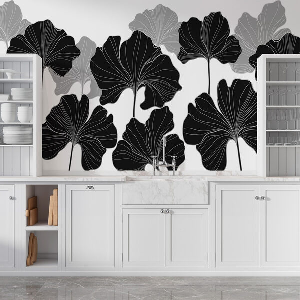 Black and white floral design Black and white floral design