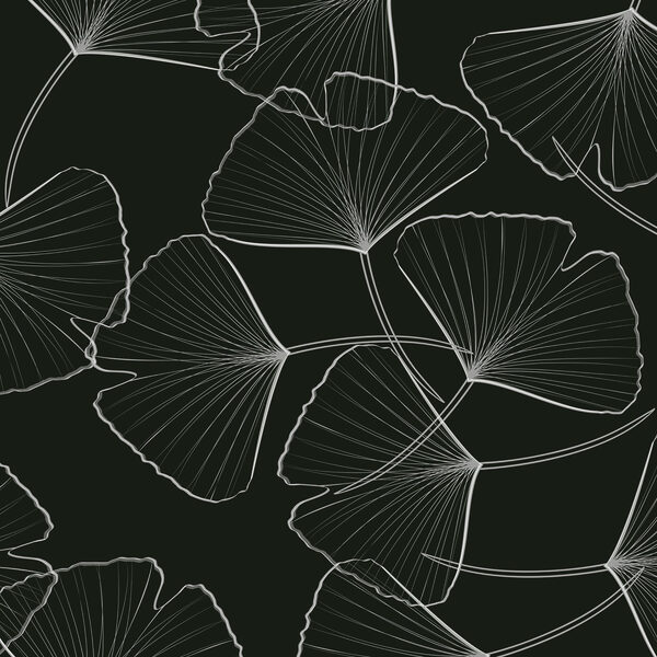 Pattern of leaves on a black background Pattern of leaves on a black background