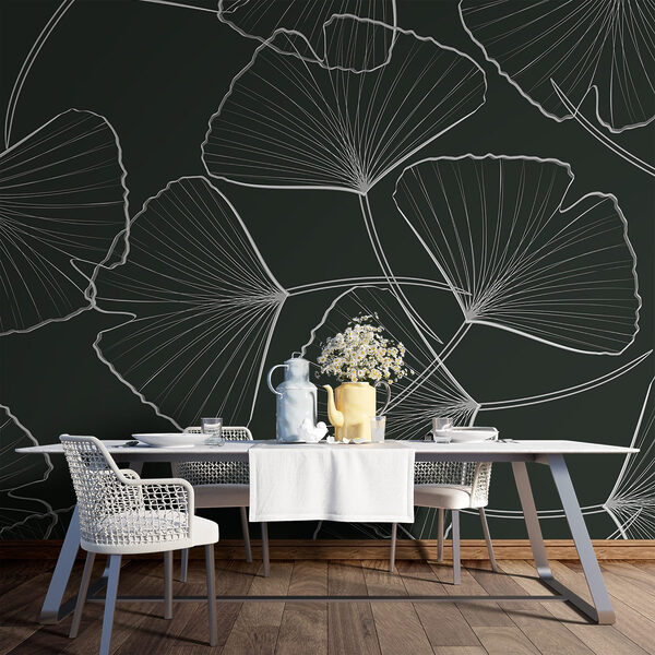 Pattern of leaves on a black background Pattern of leaves on a black background