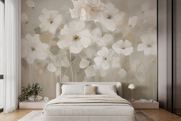 Painting of white flowers Painting of white flowers