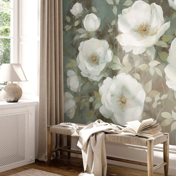 Painting of white flowers Painting of white flowers