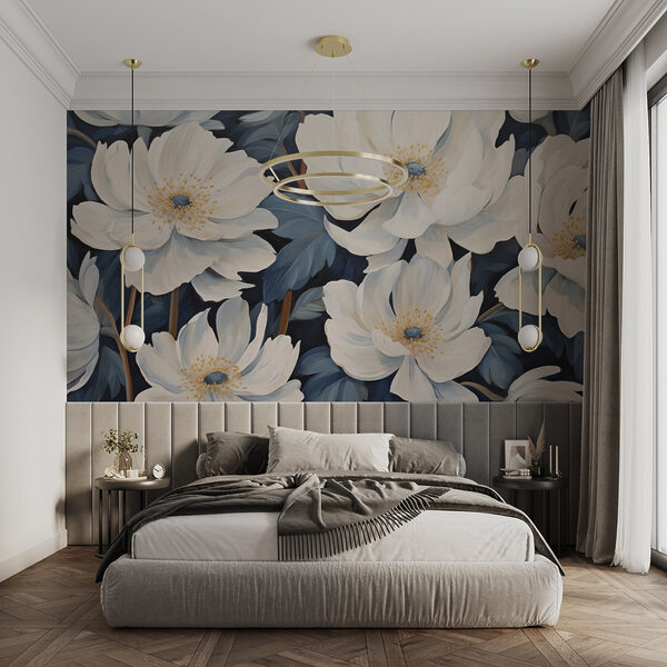 Painting of white flowers Painting of white flowers