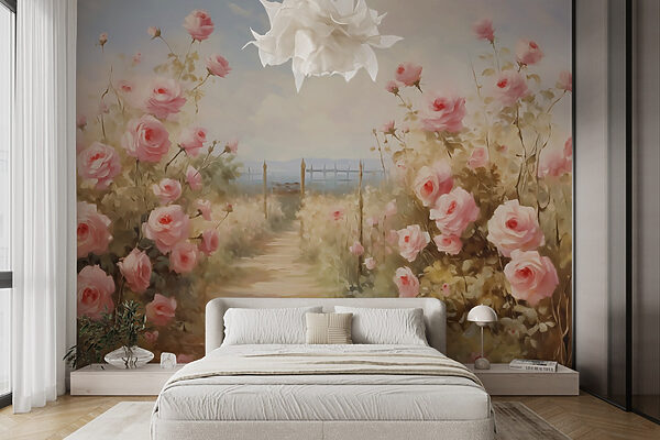 Painting of pink roses Painting of pink roses