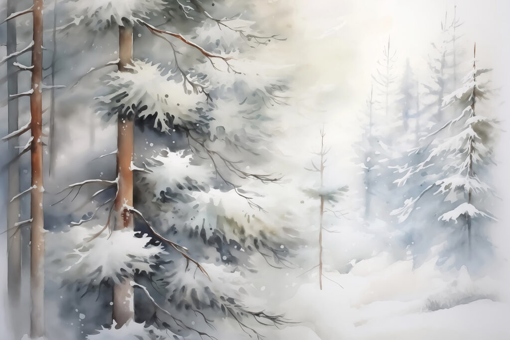 Snow covered trees in a forest Snow covered trees in a forest