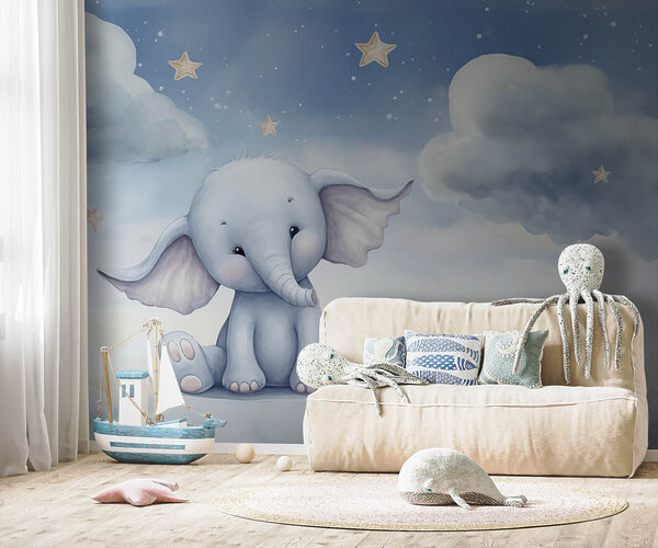 Cartoon of an elephant sitting on a platform Cartoon of an elephant sitting on a platform