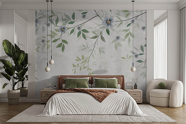 Painting of flowers and leaves Painting of flowers and leaves