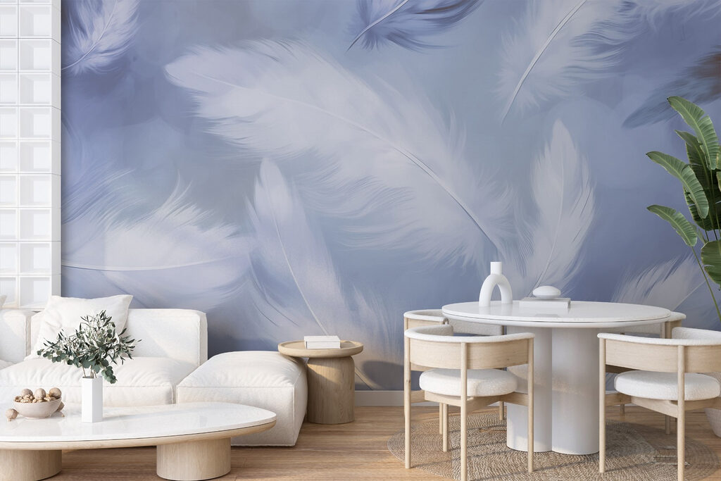 Group of white feathers