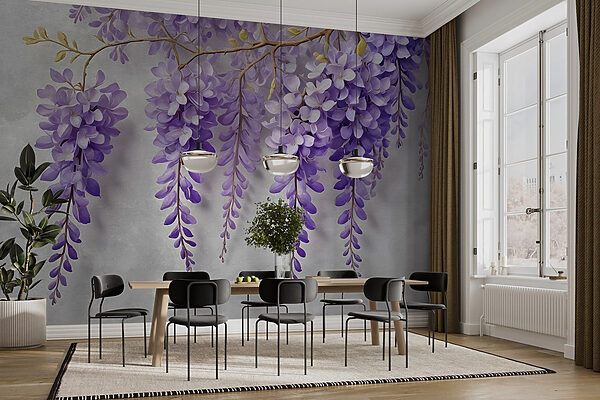 Branch with purple flowers Branch with purple flowers