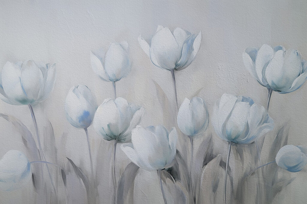 Painting of white flowers Painting of white flowers
