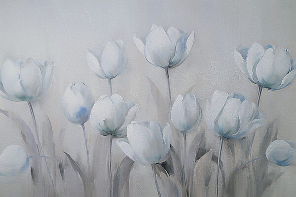Painting of white flowers Painting of white flowers