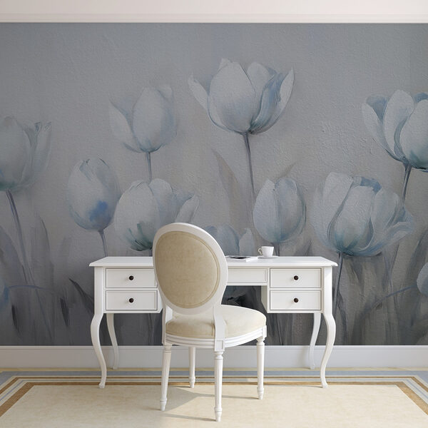 Painting of white flowers Painting of white flowers