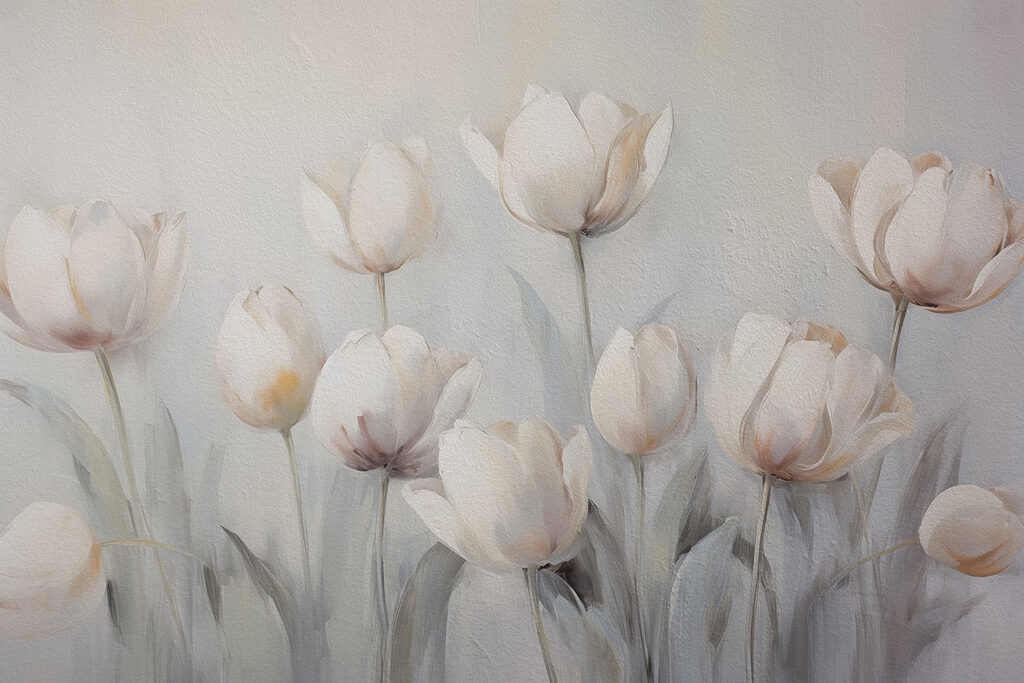 Painting of white flowers Painting of white flowers
