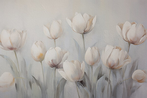 Painting of white flowers Painting of white flowers