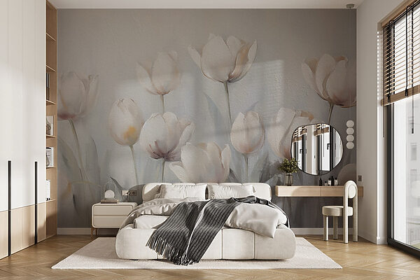 Painting of white flowers Painting of white flowers