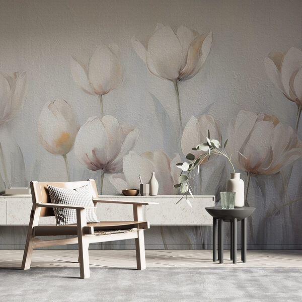 Painting of white flowers Painting of white flowers