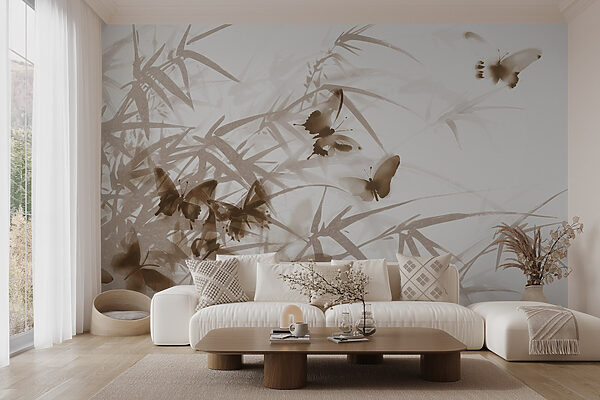 Butterflies on a white surface Butterflies on a white surface