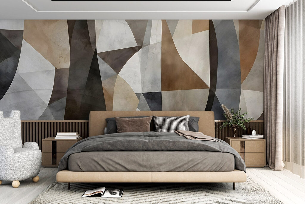 Wall with different colors and shapes