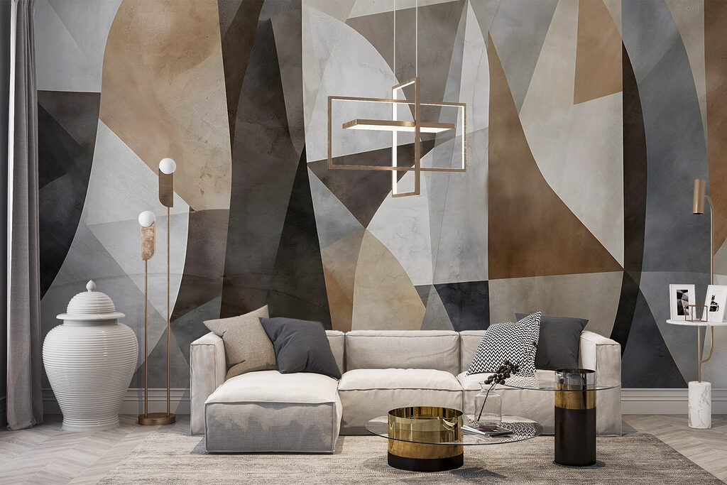Wall with different colors and shapes