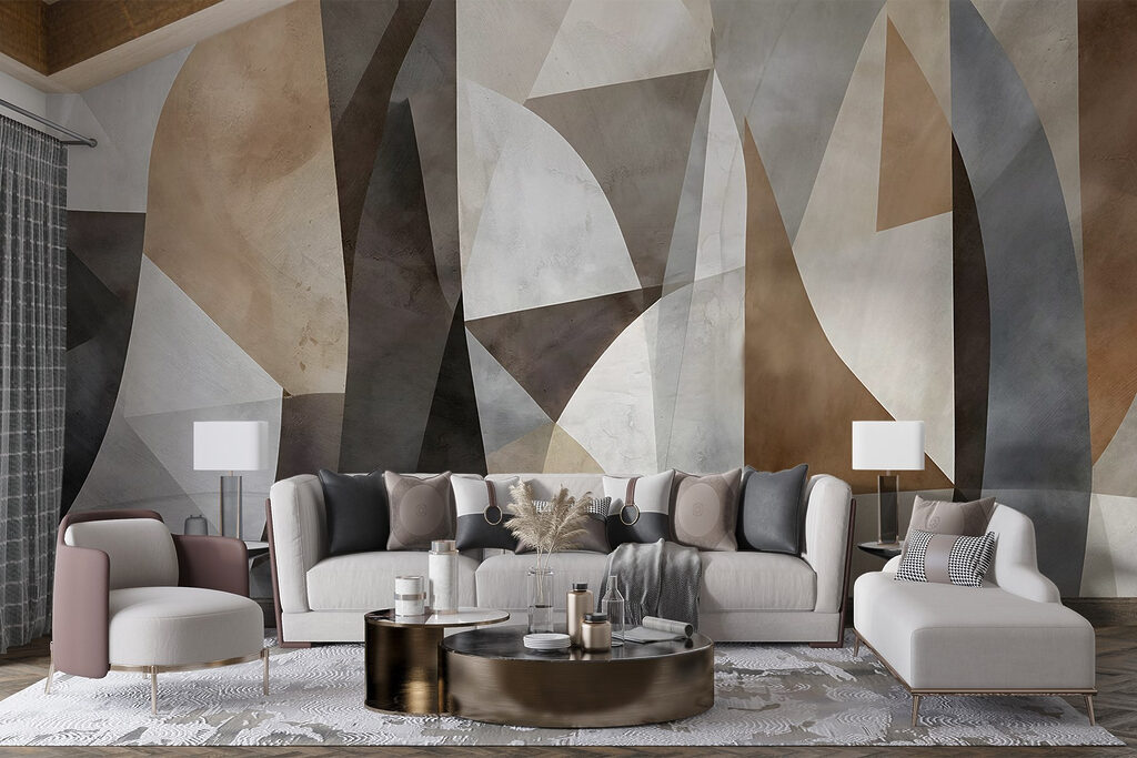 Wall with different colors and shapes