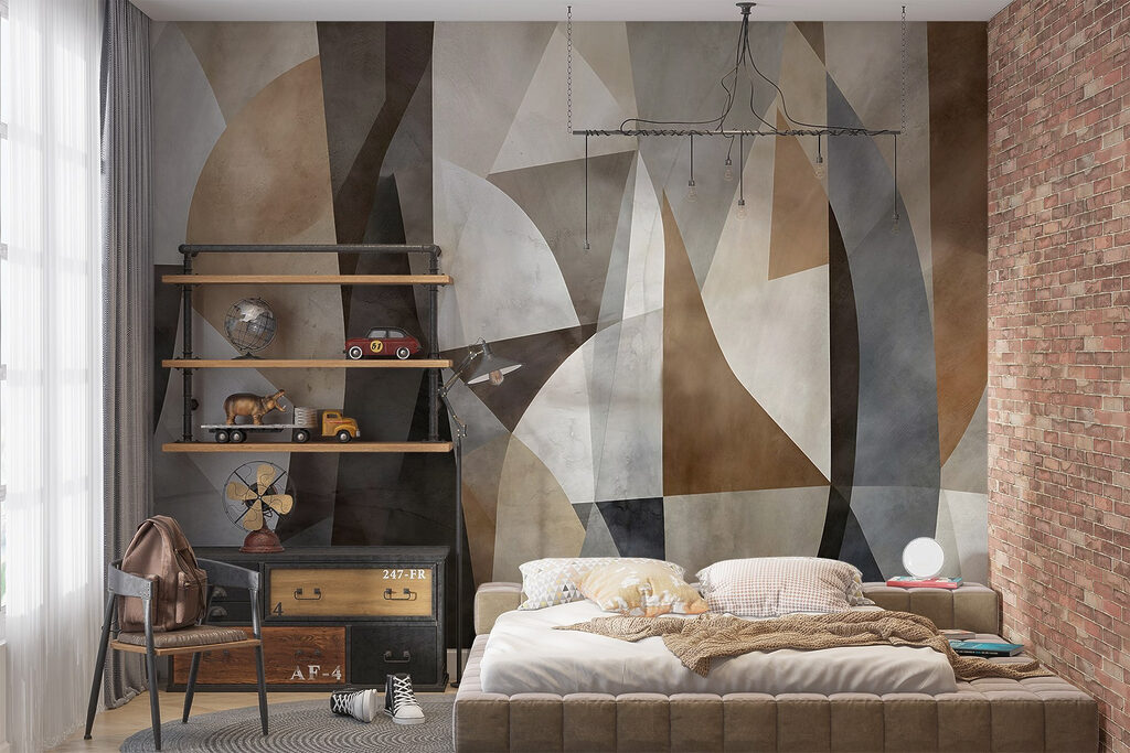 Wall with different colors and shapes