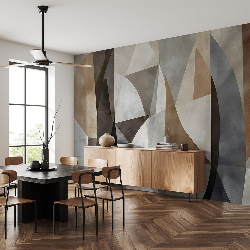 Wall with different colors and shapes