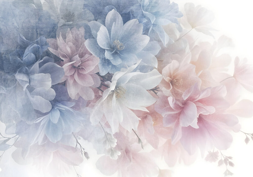 Bunch of flowers on a white surface Bunch of flowers on a white surface