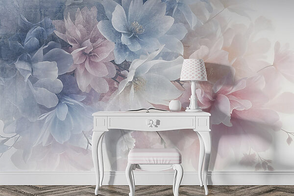 Bunch of flowers on a white surface Bunch of flowers on a white surface
