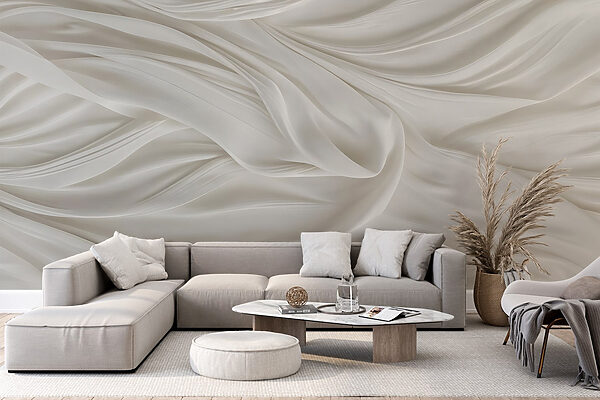 White fabric with folds White fabric with folds