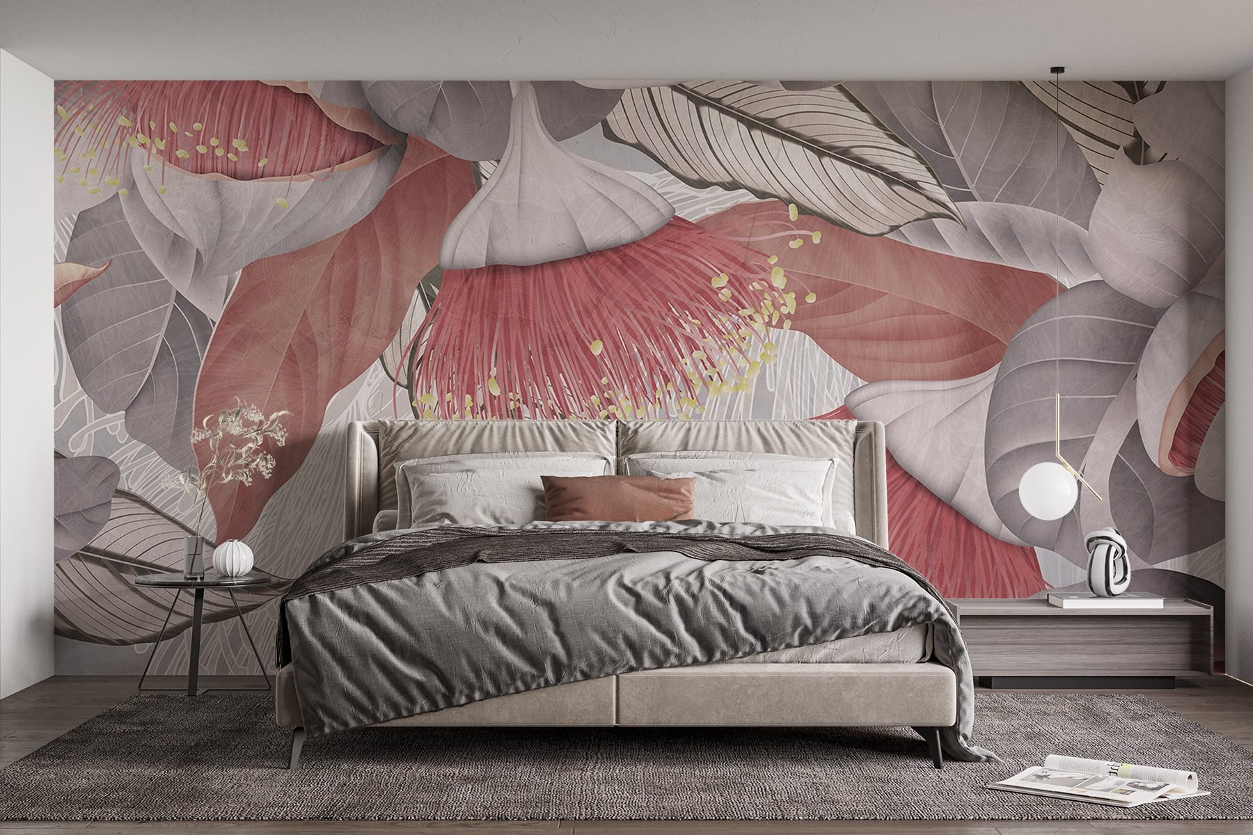 Delicate floral patterns in soft hues