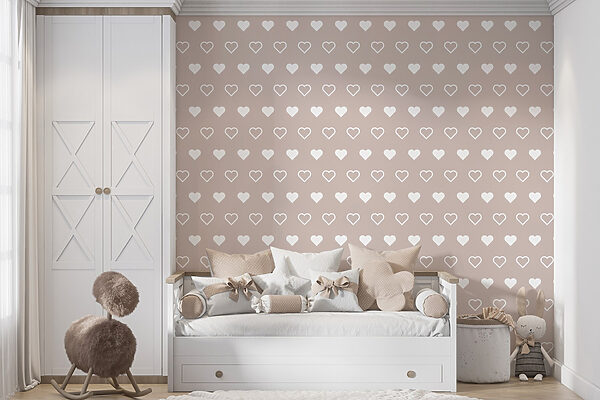 Pattern of hearts on a beige background Pattern of hearts on a beige background