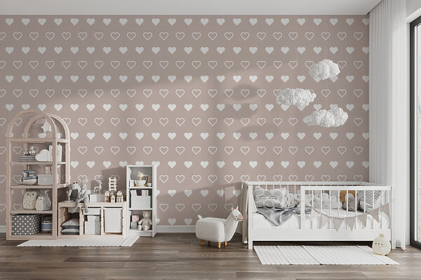 Pattern of hearts on a beige background Pattern of hearts on a beige background