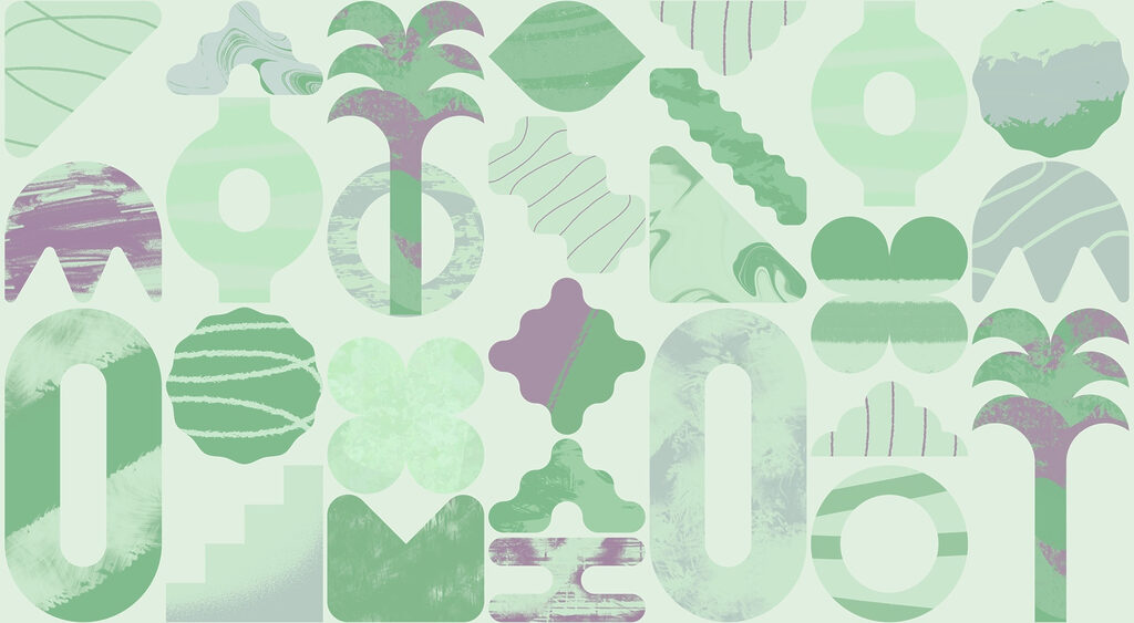 Green and purple shapes Green and purple shapes