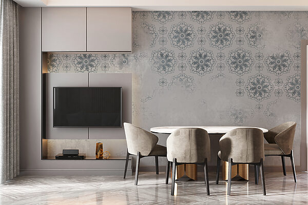 Grey and white wallpaper with a pattern Grey and white wallpaper with a pattern