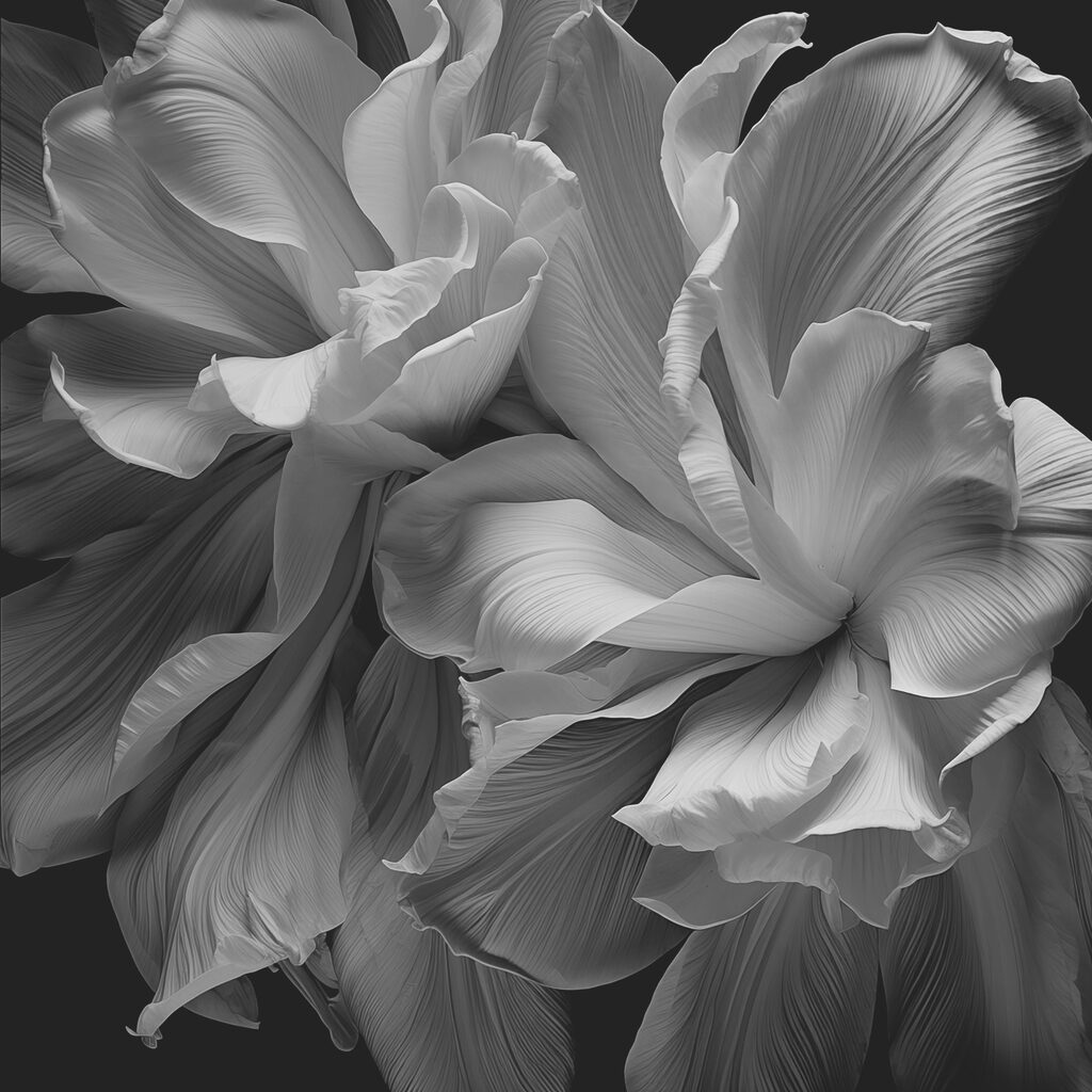 Floral elegance in monochrome hues Floral elegance in monochrome hues