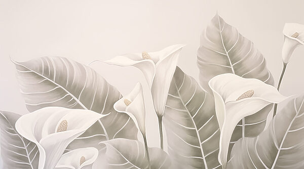 Delicate blooms amidst soft foliage Delicate blooms amidst soft foliage