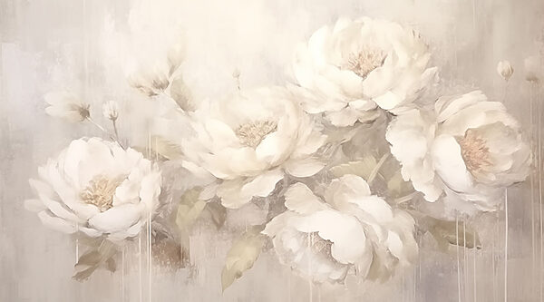 Painting of white flowers Painting of white flowers