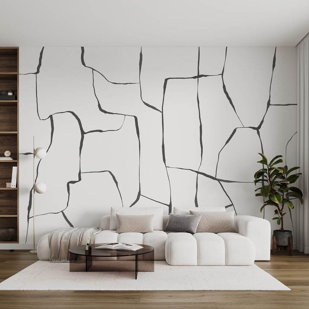 White surface with black lines