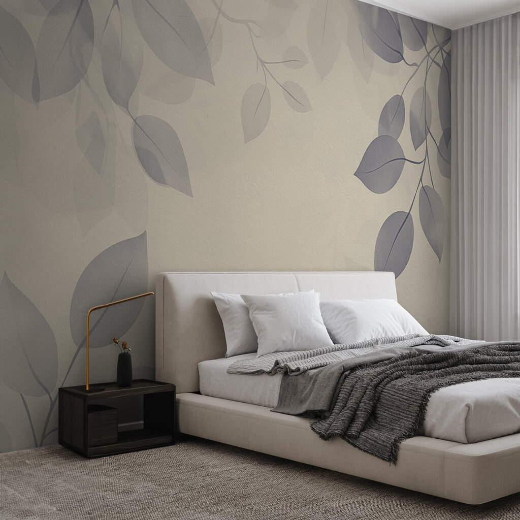 White background with leaves
