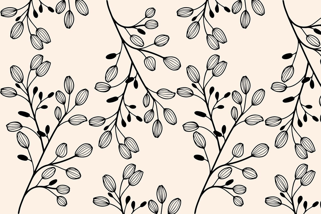Pattern of black and white leaves Pattern of black and white leaves