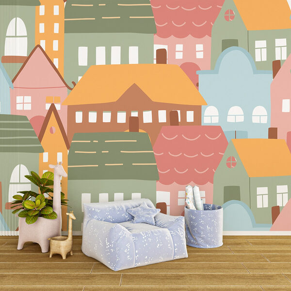 Wall murals Group of colorful houses (SKU: w02646) Wall murals Wall murals Group of colorful houses (SKU: w02646)