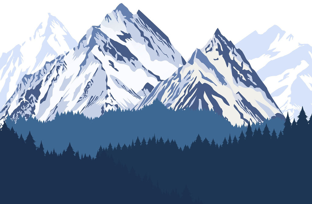 Mountain range with trees Mountain range with trees